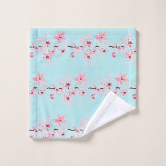 さくらんぼブロッサム桜ピンクフローラアジ日本のア バスタオルセット (ウォッシュタオル)