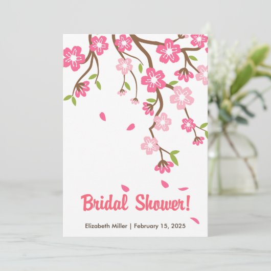さくらんぼブロッサム桜フラワーズブライダルシャワー 招待状 (スタンド正面)