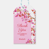 さくらんぼブロッサム桜フラワーピンクホワイト誕生日 ギフトタグ (正面)