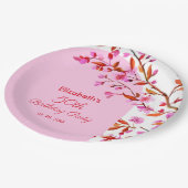 さくらんぼブロッサム桜フラワーピンクホワイト誕生日 ペーパープレート (アングル)