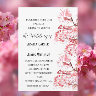 さくらんぼブロッサム桜水彩フローラ結婚ズ 招待状