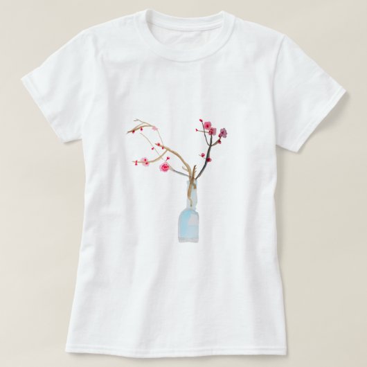 さくらんぼブロッサム桜水彩画 Tシャツ (デザイン正面)