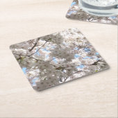 さくらんぼブロッサム紙コースター スクエアペーパーコースター (アングル)