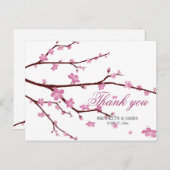 さくらんぼブロッサム結婚の感謝はがき ポストカード (正面/裏面)