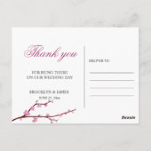 さくらんぼブロッサム結婚の感謝はがき ポストカード (裏面)