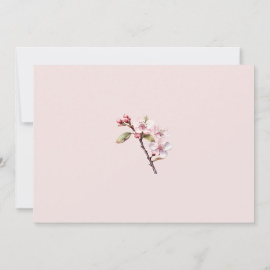 さくらんぼブロッサム結婚シャンパンリハーサルディナー 招待状 (裏面)