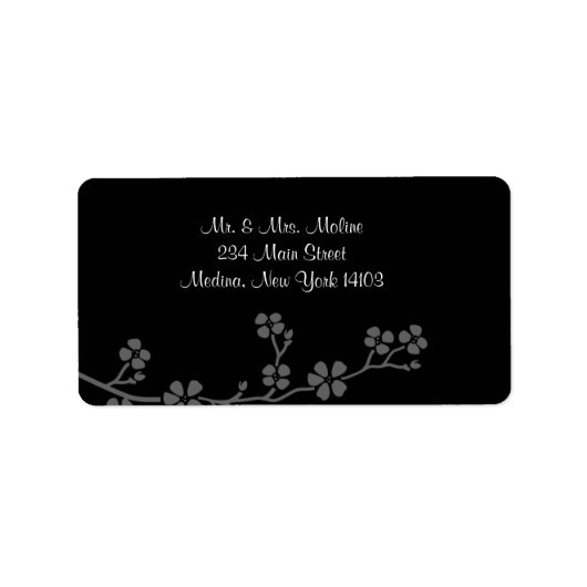 さくらんぼブロッサム結婚シルバーのブライダルリターンラベル ラベル (正面)