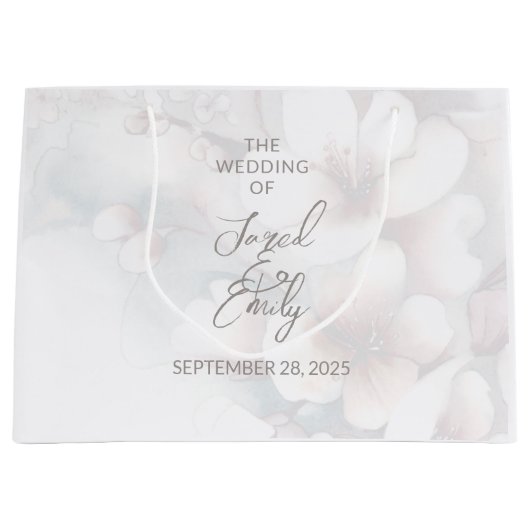 さくらんぼブロッサム結婚ラージ抱き枕 ラージペーパーバッグ (正面)