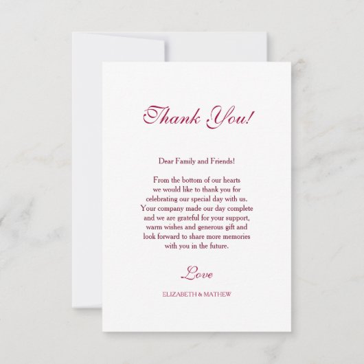 さくらんぼブロッサム結婚写真のサンキューカード サンキューカード (裏面)