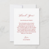 さくらんぼブロッサム結婚写真のサンキューカード サンキューカード (裏面)