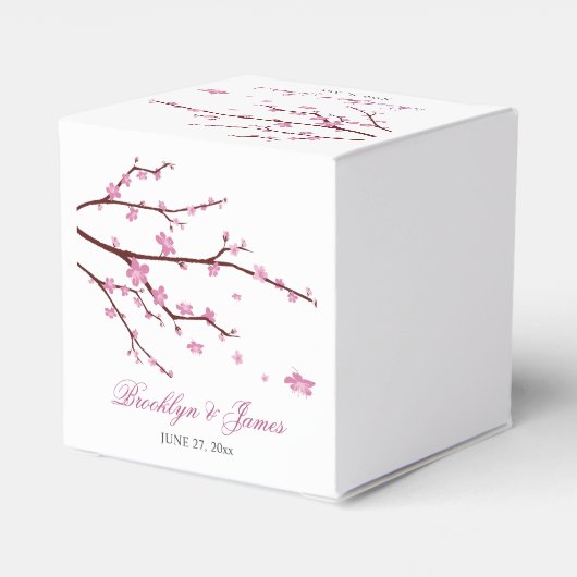 さくらんぼブロッサム結婚式の引き出物ボックス フェイバーボックス (裏面サイド)