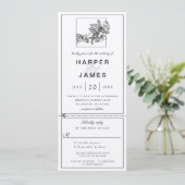 さくらんぼブロッサム結婚式招待状w rsvp添付 招待状 (スタンド正面)