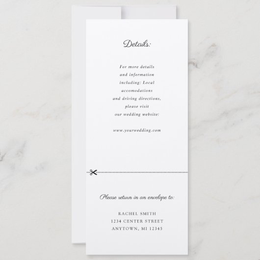 さくらんぼブロッサム結婚式招待状w rsvp添付 招待状 (裏面)