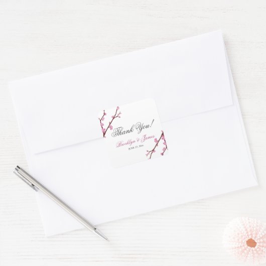 さくらんぼブロッサム結婚式用シールスクエア スクエアシール (封筒)