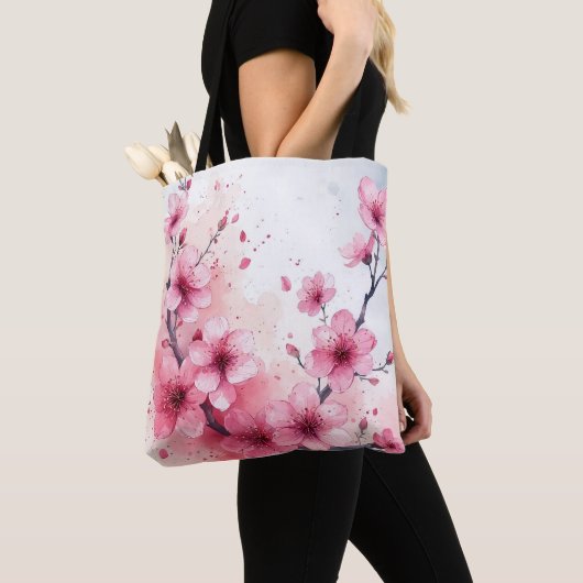 さくらんぼブロッサム美しいトートバッグ トートバッグ (クローズアップ)