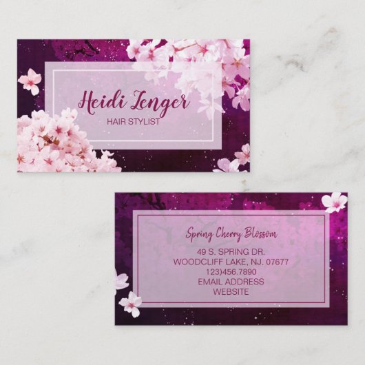 さくらんぼブロッサム美容師 名刺 (正面/裏面)