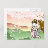 さくらんぼブロッサム芸者子猫 ポストカード (正面/裏面)