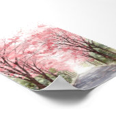 さくらんぼブロッサム通り水彩ポスター ポスター (角)