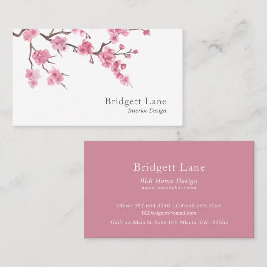 さくらんぼブロッサム開花 | インテリア設計者 名刺 (正面/裏面)