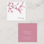 さくらんぼブロッサム開花 |ピンク スクエア名刺 (正面/裏面)
