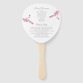 さくらんぼブロッサム開花 |ピンク |結婚式 プログラム ハンドファン (裏面)