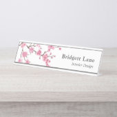 さくらんぼブロッサム開花 | 名前+タイトル デスクネームプレート (正面)