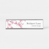 さくらんぼブロッサム開花 | 名前+タイトル デスクネームプレート (正面)