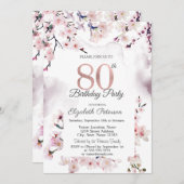 さくらんぼブロッサム80誕生日 招待状 (正面/裏面)