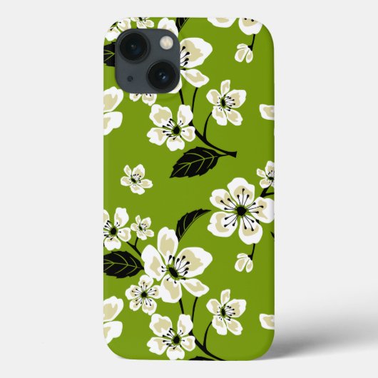 さくらんぼブロッサム – 桜（マッチャグリーン） Case-Mate iPhoneケース (裏面)