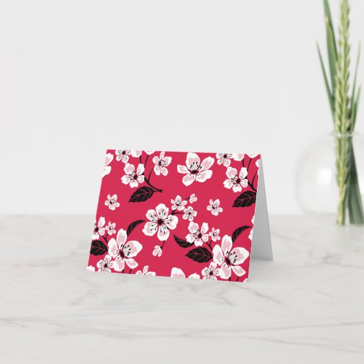 さくらんぼブロッサム – 桜（赤） サンキューカード (正面)