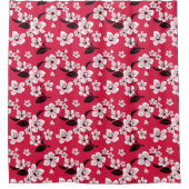 さくらんぼブロッサム – 桜（赤） シャワーカーテン (正面)