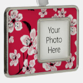 さくらんぼブロッサム – 桜（赤） シルバープレートフレームオーナメント (右)