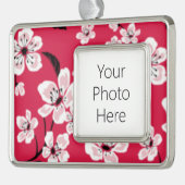 さくらんぼブロッサム – 桜（赤） シルバープレートフレームオーナメント (左)