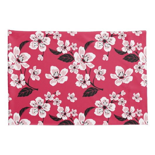 さくらんぼブロッサム – 桜(赤) 枕カバー (裏面-右)