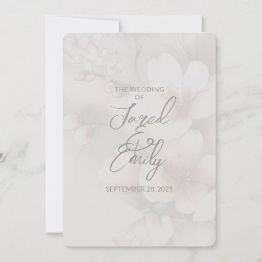 さくらんぼブロッサムQRコード結婚式招待状 招待状 (正面)