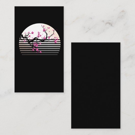 さくらんぼブロッソ日本のムレトロサンセット桜ツリー 名刺 (正面/裏面)