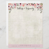 さくらんぼブロッ素朴サム桜天然水彩 レターヘッド (正面/裏面)