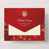 さくらんぼブ中国のロ結婚ズ オールインワン招待状 (裏面)