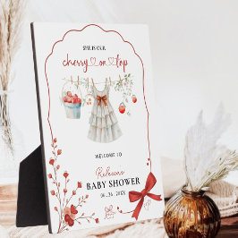 さくらんぼベビーガールシャワーウェルカムサイン – Cotke フォトプラーク