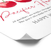 さくらんぼベビーシャワーおしゃぶり狩り標識 ポスター (角)