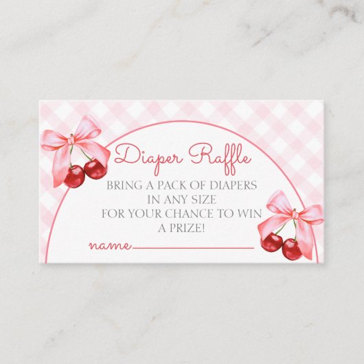 さくらんぼベビーシャワーおむつラッフルエンクロージャカード エンクロージャーカード (正面)