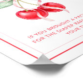 さくらんぼベビーシャワーおむつラッフルサイン ポスター (角)