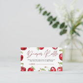 さくらんぼベビーシャワーおむつラッフル エンクロージャーカード (スタンド正面)