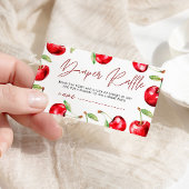 さくらんぼベビーシャワーおむつラッフル エンクロージャーカード