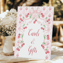 さくらんぼベビーシャワーカード&ギフト 台座サイン