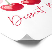 さくらんぼベビーシャワーデザートバーサイン ポスター (角)