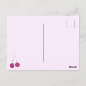 さくらんぼベビーシャワーピンク招待状 ポストカード (裏面)