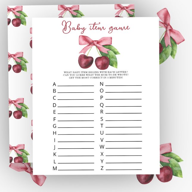 さくらんぼベビーシャワーベビー項目ゲーム (クリエイターアップロード済み)