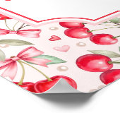 さくらんぼベビーシャワー歓迎の看板ポスター ポスター (角)