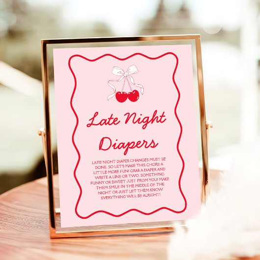 さくらんぼベビーシャワー深夜おむつゲーム ポスター